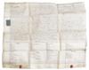 (SLAVERY AND ABOLITION--JAMAICA.) Large vellum deed for the transfer of real estate and seventy slaves, of William Nedham Esq., formerl